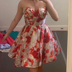 Fun Strapless Sweatheart Neckline Mac Duggal Cocktail Dresss